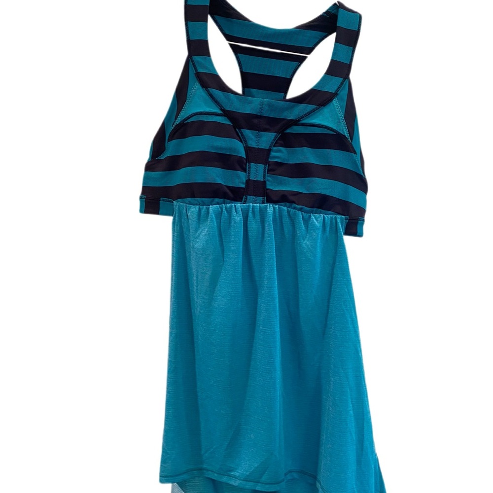 Lululemon Athletica Blue and Black Cut Out Tank Top